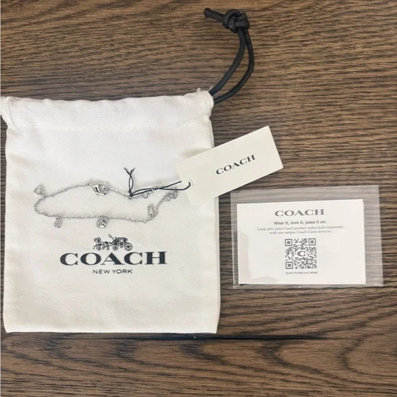 NEW COACH Signature Silver Mixed Charm Bracelet - Picture 5 of 6